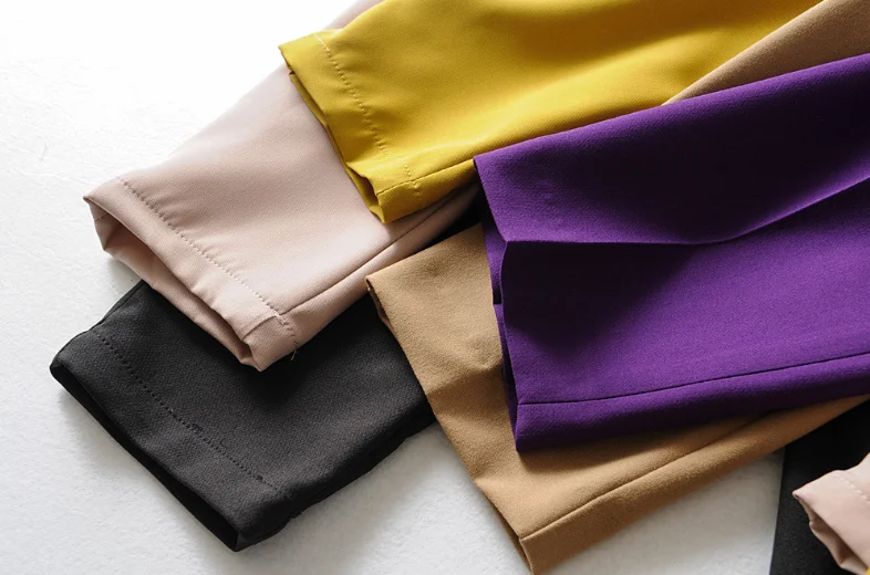 fashion ankle length woman straight trousers woman high rise belted pants