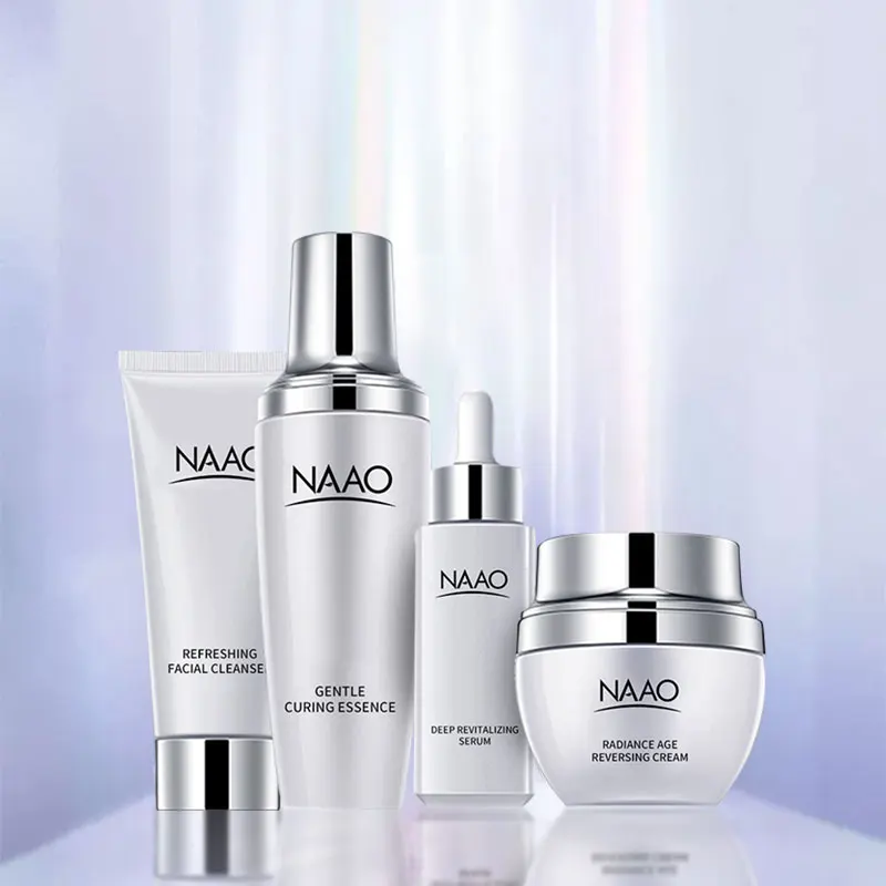 
4 Pcs Best Anti Aging Age Serum Essence Cream Cleanser Gift Set Eco Friendly Products 2020 