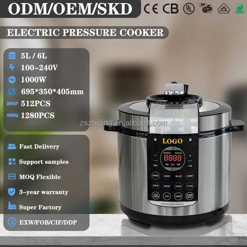 Factory Price 5L  8L 10L 12L electric steamer 11 preset menu 5L 6L digital slow smart pressure cooker rice cookers electric