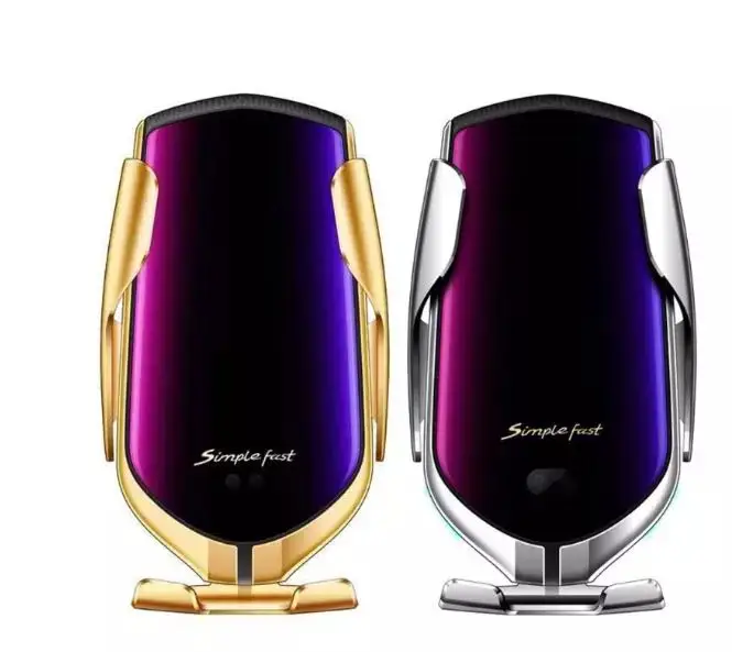 
2020 new Universal Infrared Sensor Auto Clamp Air Vent Car Phone holder R1 R2 10W Fast Charging Wireless Car charger 
