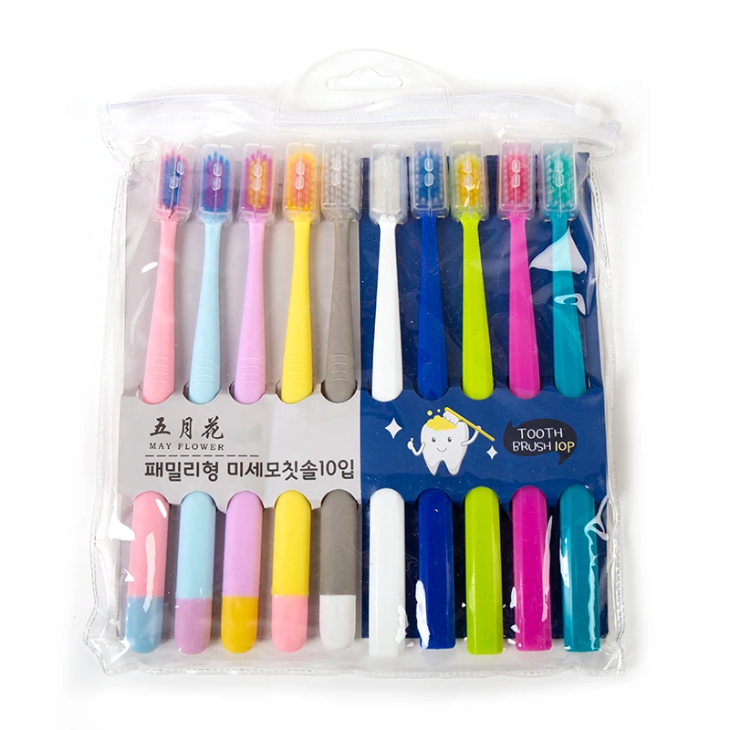 Color orthodontic toothbrush with nylon bristles 6580 filaments tooth brush