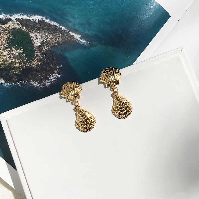Artilady New Fashion Variety of Bohemian Gold Plated Star Tortoise Conch Sea Shell Earrings 2022 Trend Jewelry
