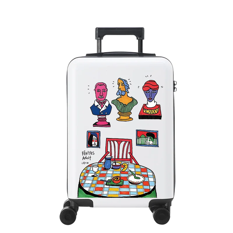 ONEBOX PC/ABS luggage high quality fashionable illustration art series trolley case (1600226794043)