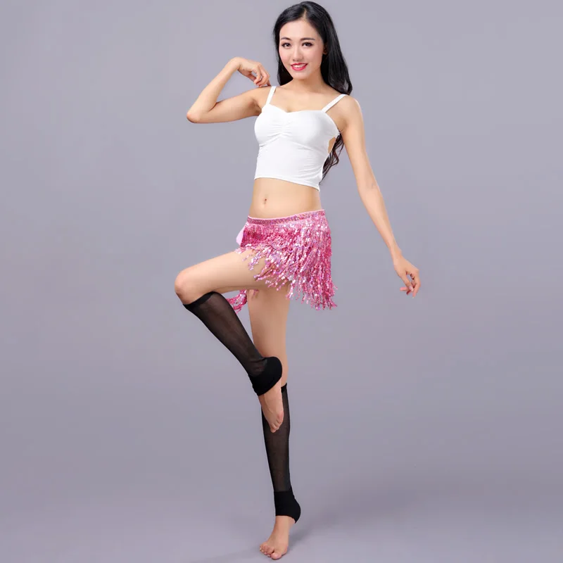 Набедренный платок для танца живота с блестками и кисточкой BellyQueen