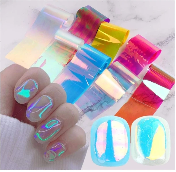 4*60cm Nail Transfer Foil Paper Sticker Set Nail Art Decal Flowers Adhesive Starry Nail Accessories Wraps Decoration