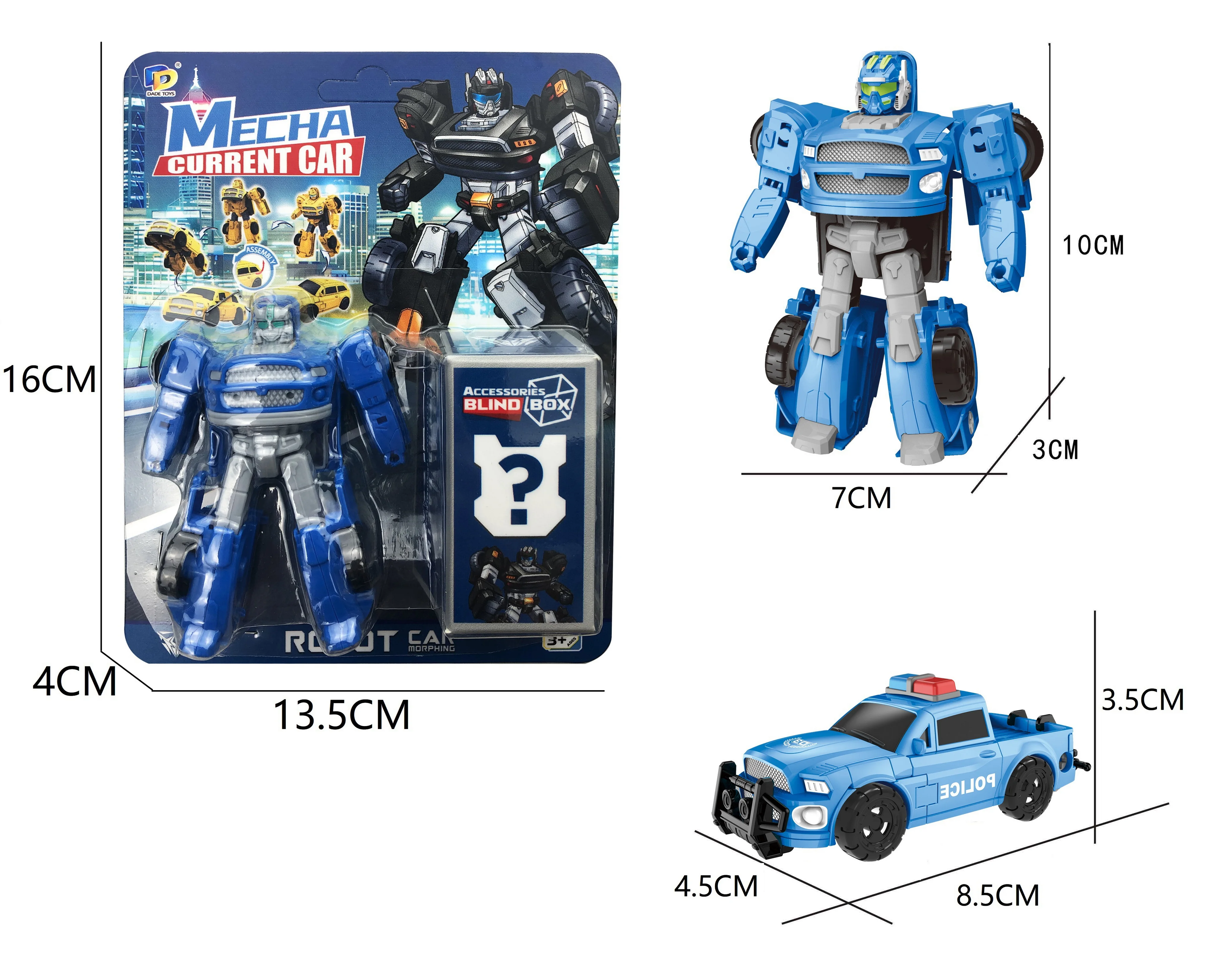 2023 New Arrival Children Deformation Robot Model Car Educational Transform Action Assembled Plastic Vehicle