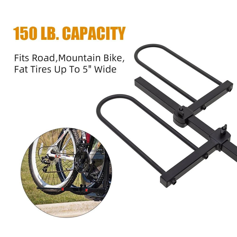 Platform style rear hitch mount fat tire mountain 2-bike ebike bicycle carrier rack for car truck SUV minivan trailer