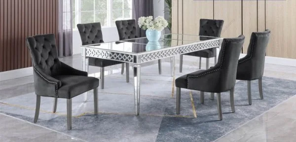 Contemporary Hot Round Modern Glass Mirrored Furniture Dining Table For Living Room