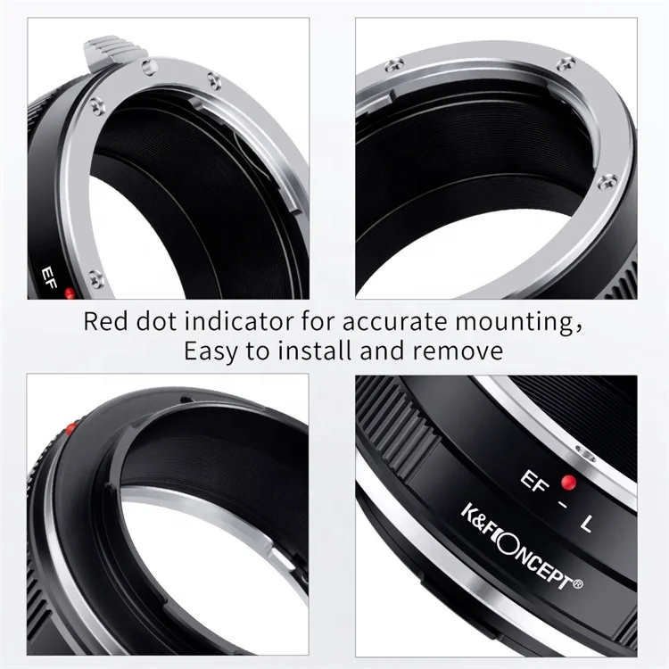 K&F Concept High Precision Lens Mount Adapter Ring for Canon EF Lens to Leica L Camera Body