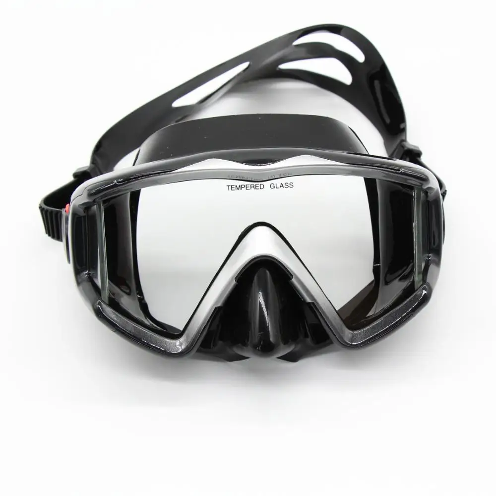 Adult  3 Panoramic View Scuba Diving Mask, Tempered Glass Lens Snorkeling Dive Mask,  Premium Swim Goggles