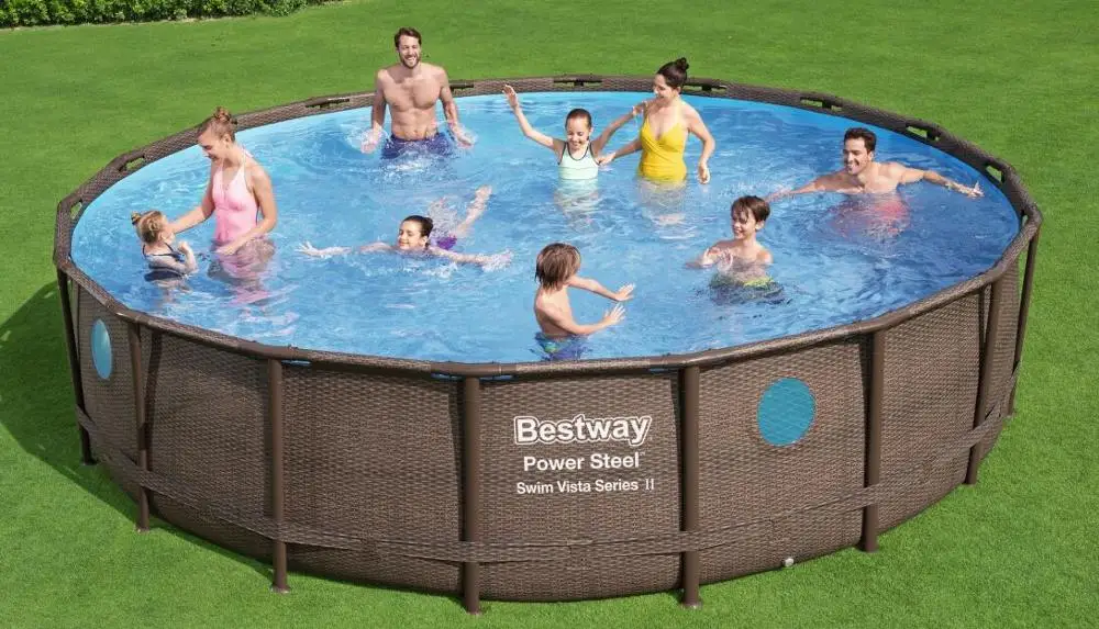  Bestway 56977 Мощный Стальной плавательный бассейн vista серии II 5 49 м * 1 22 с круглой