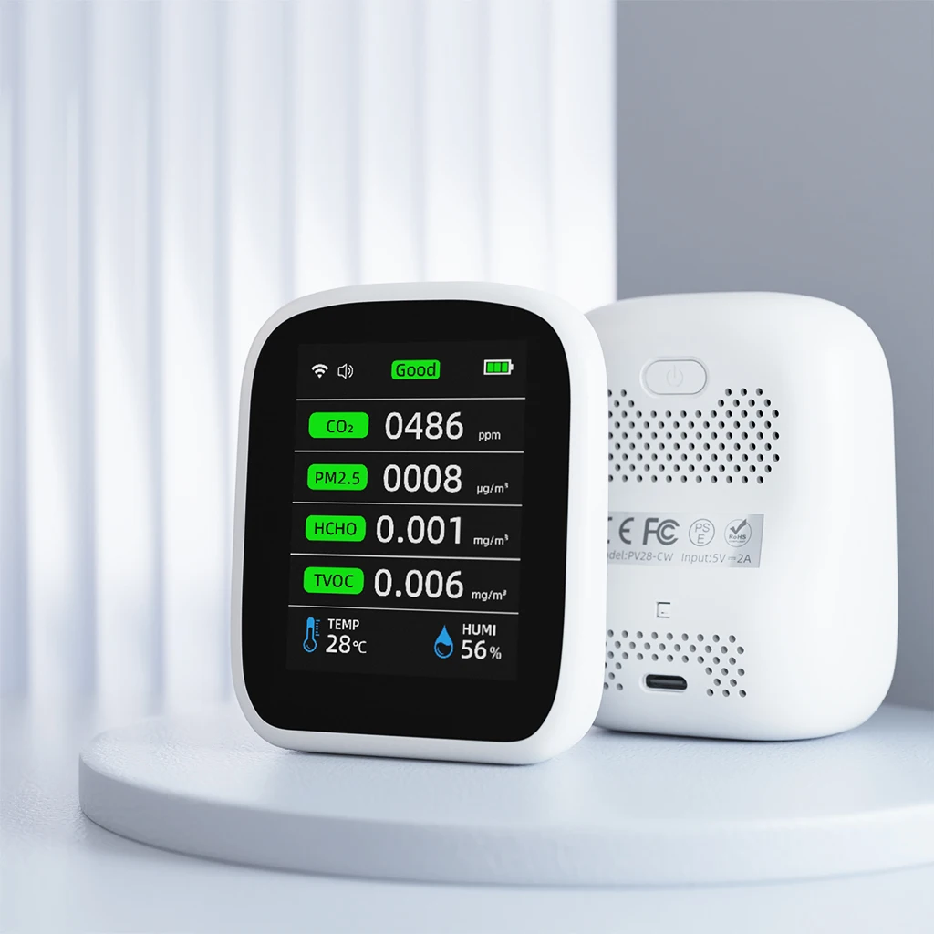 2023 Air Quality Monitor Fine Dust Meter CO2 PM 2.5 PM 1.0 PM 10 Meter With Humidity and Temperature