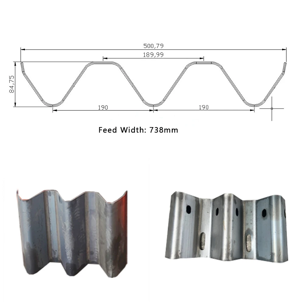 Highway Safety Fence Metal Crash Barrier Making Machine 2 /3 Wave Automatic Highway Guardrail Roll Forming Machine
