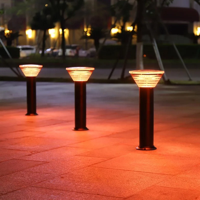China Solar Bollard LED Lamp 60cm 80cm 100cm Aluminum Body Waterproof Luminous Acrylic Outdoor Garden Street Use