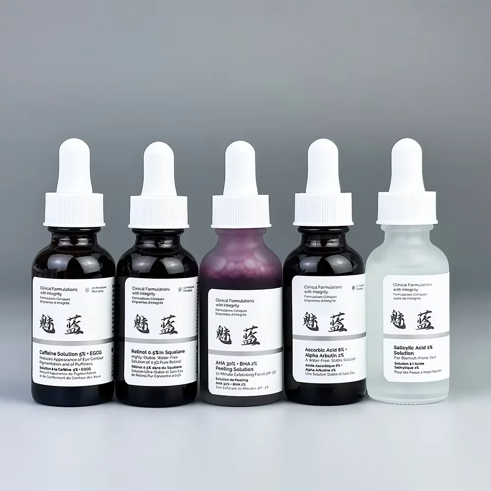 Wholesale Organic Skin Care Exfoliating Serum 5% Latic Acid+HA Brighten Skin Tone Facial Serum