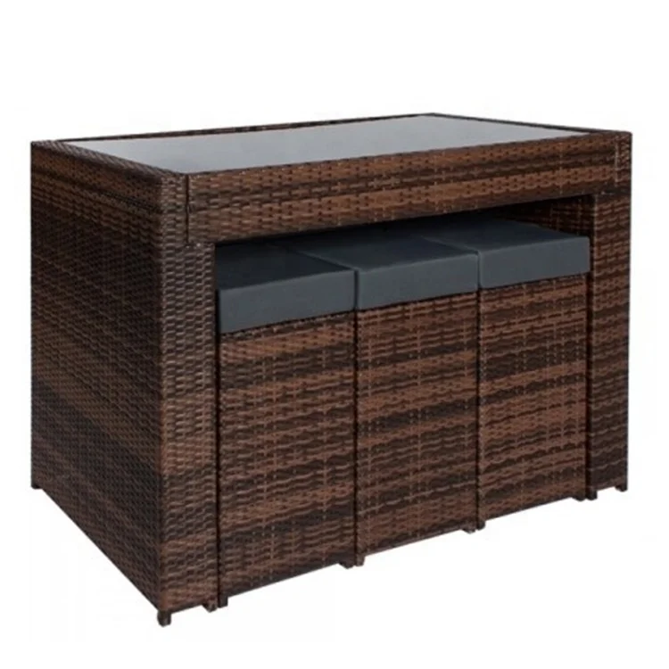 7 PC Outdoor Furniture Resin Wicker High Dining Bar Table set