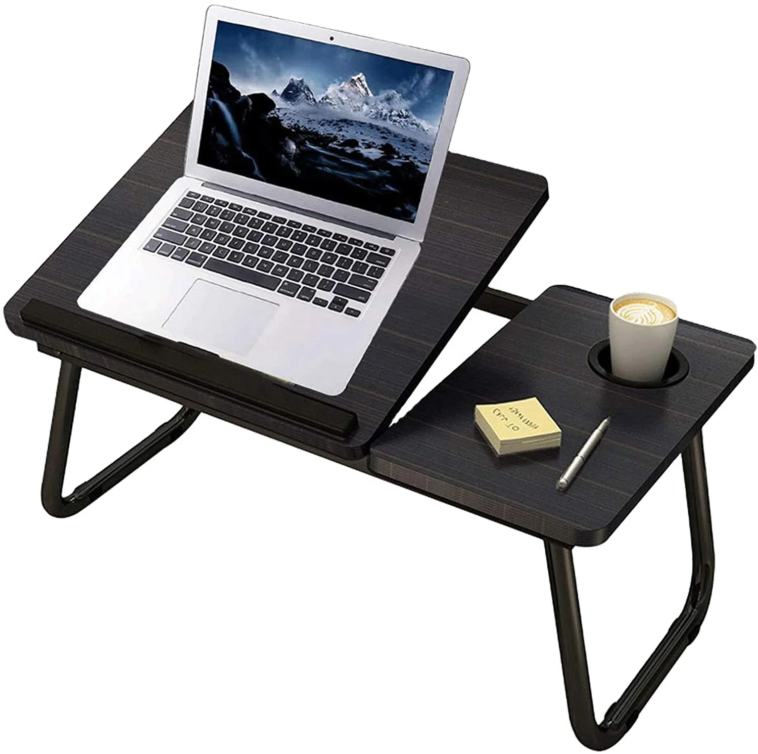 Portable notebook and laptop adjustable desk table for bed tablet and notebook using it
