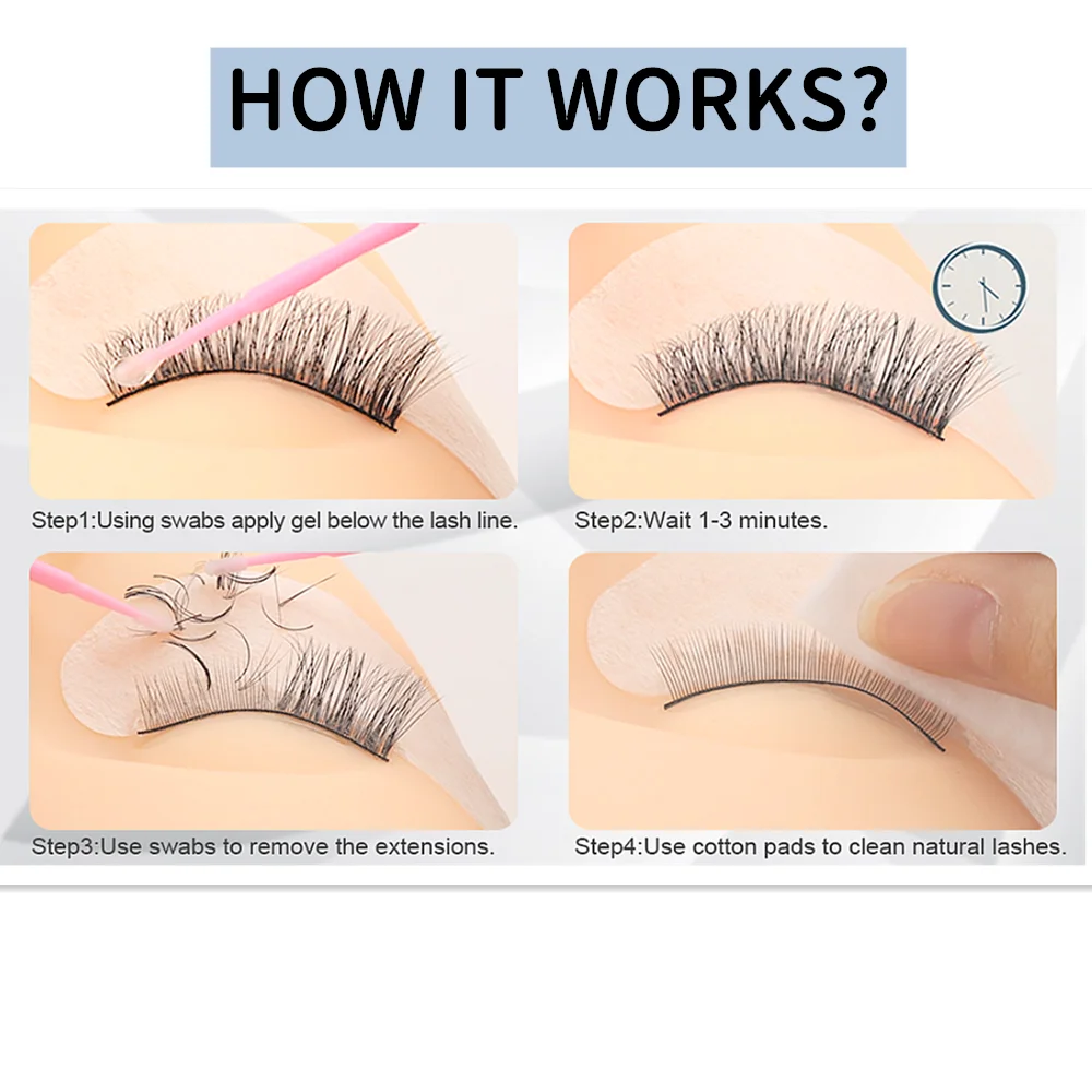 Kilogram Remover Eyelash Glue Pink Gel Remover Gel Eye Lash Remover Mild Formula Adhesive Lady Under Eye Gel Pads