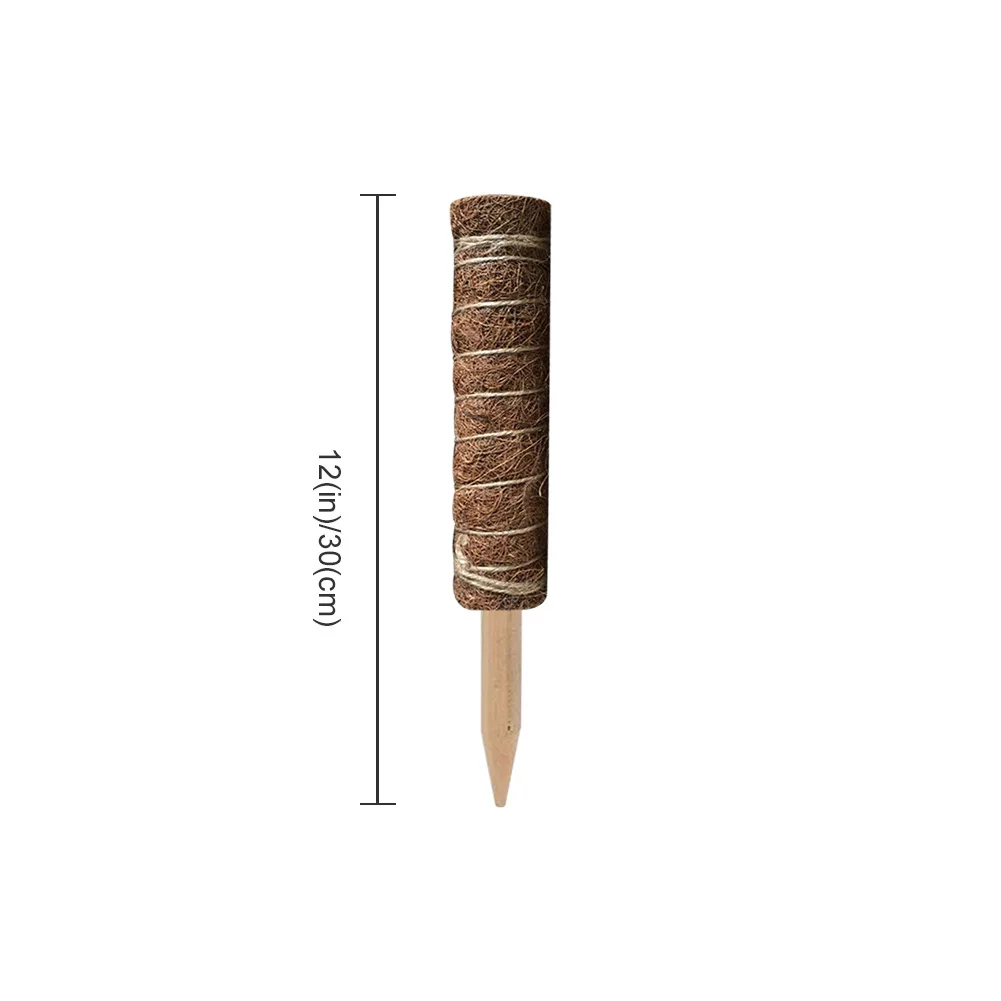 12/16/20/24 Inch Free Sample Coir Stick Coco Black Bulk Cage Clips Cover Extendable Extension Extra Long Moss Pole for Monstera