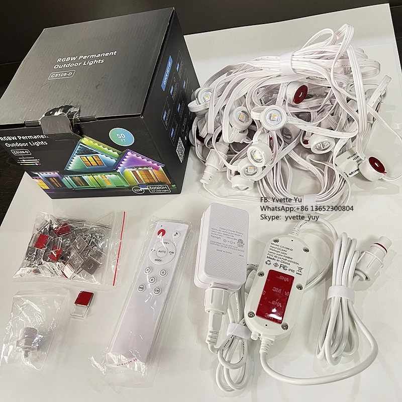 Bluetooth и WiFi WS2811 RGBW Пиксельная светодиодная гирлянда Eave комплект с пультом дистанционного управления водонепроницаемые рождественские праздничные украшения