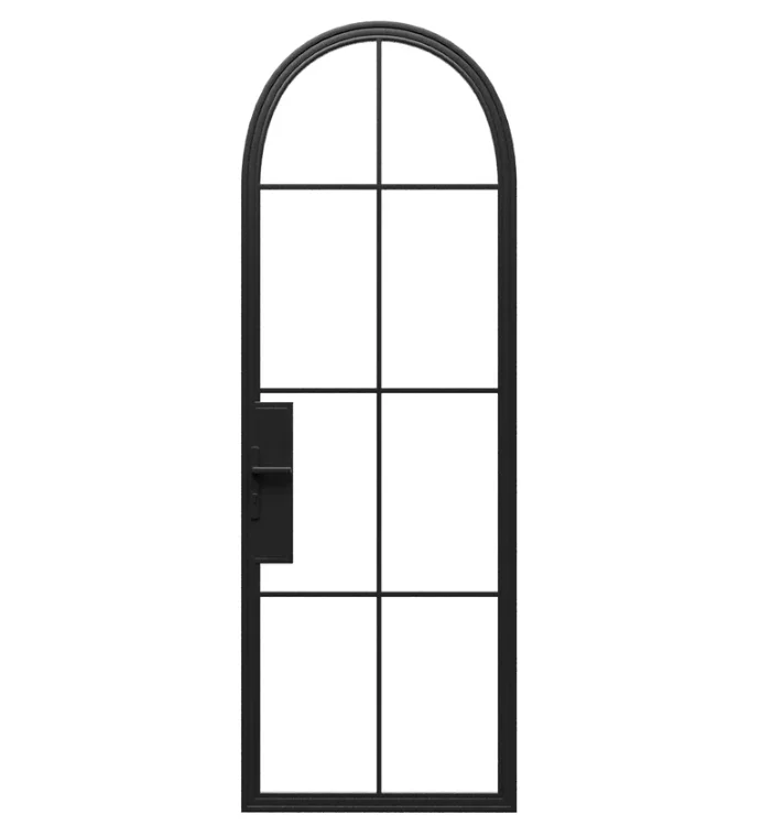 Full arch single front door steel metal entry master doors