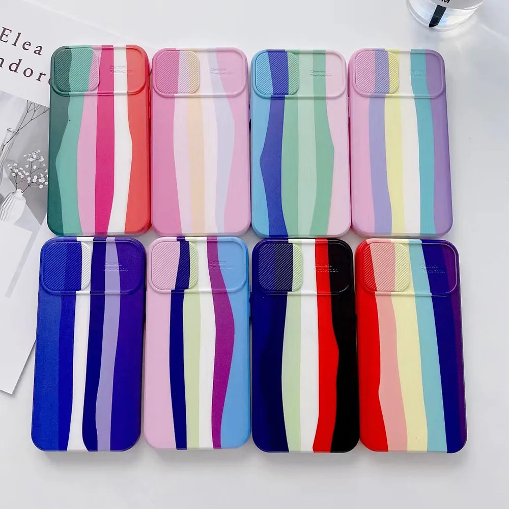 Радужный защитный чехол для телефона из ТПУ с раздвижной камерой и точным отверстием для MOTO G9 Plus/G9 Power/E7 Plus/E9 Play, чехол для телефона