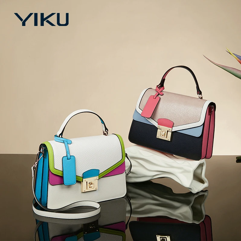 High Quality Popular Chic Solid Color Shoulder Purse Flip Cover Gold Color Lock Bag Pu Leather Women Handbag