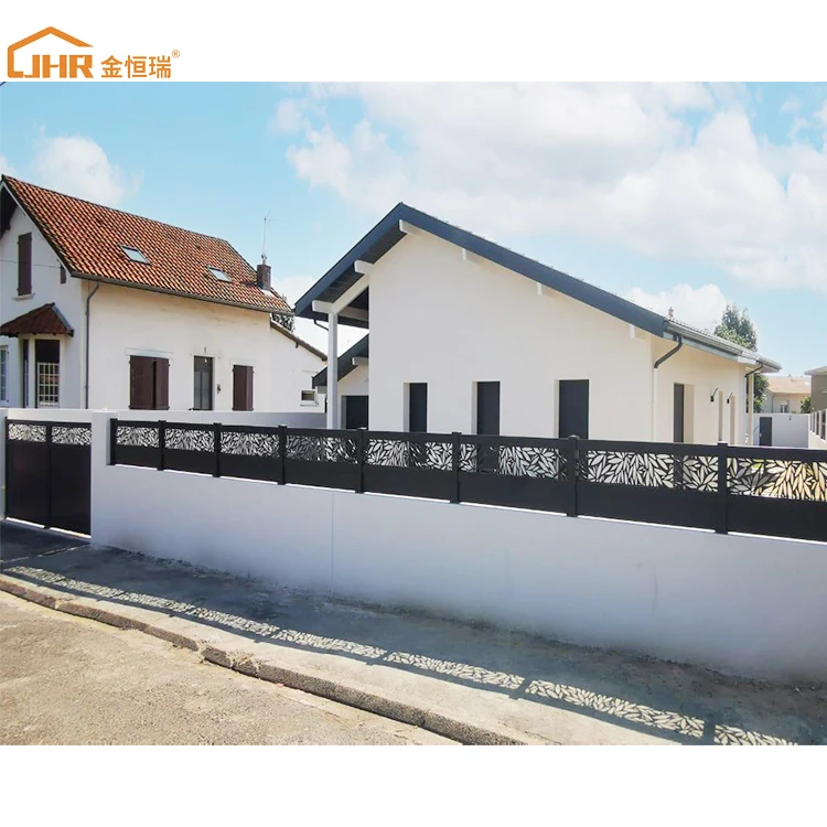 JHR Eco Friendly Powder Coating Black Garden House Fencing Design For Indoor