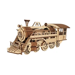 DIY Steam Train 3D Wooden Puzzle Adult Assembled Mechanical Model Gift Kids EducationalToy