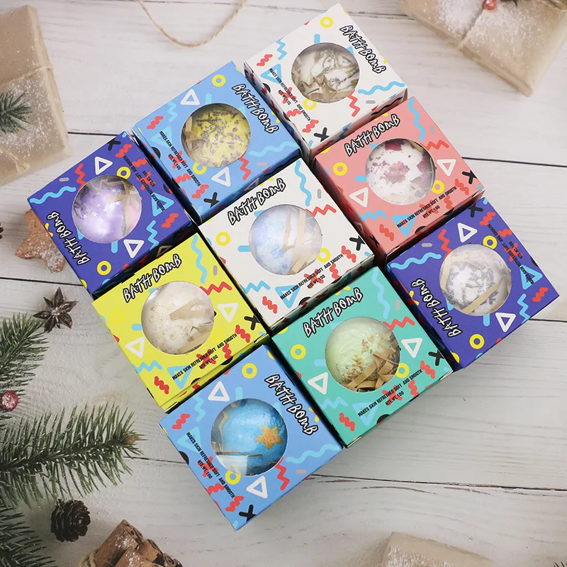 Muran Private package Label Bath Salt Balls Colorful  supplies Bombs Gift Set Organic Vegan Magnesium Bath Bombs Sst