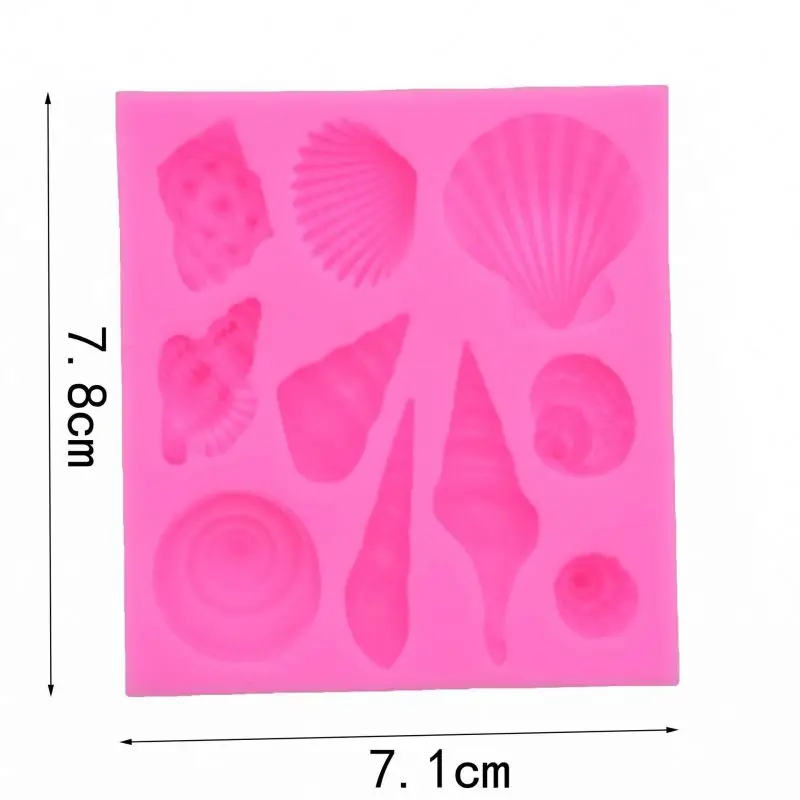 Conch & Snail & Whelk & Shell Silicone Fondant Soap 3D Cake Mold Cupcake Jelly Candy Chocolate Decoration Baking Tool
