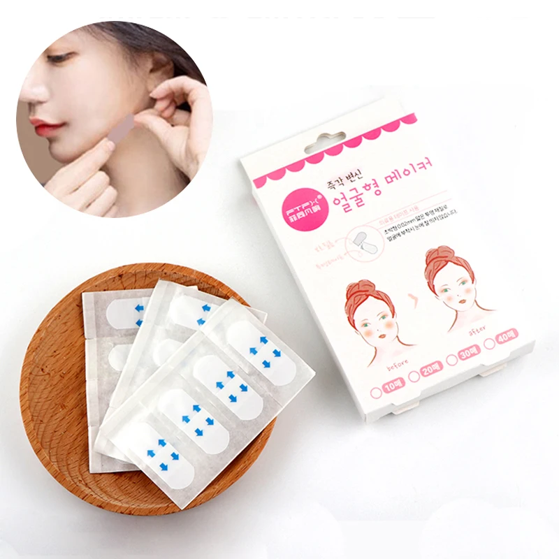 40Pcs/Pack Waterproof V Face Makeup Adhesive Tape Invisible Breathable Lift Face Sticker Lifting Tighten Chin