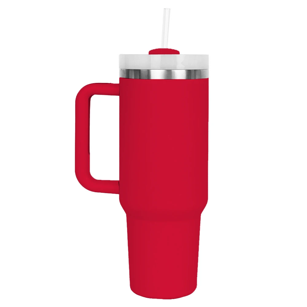 USA Warehouse in stock RTS 1200ml DIY blank sublimation white 40oz tumbler with handle and straw for travel