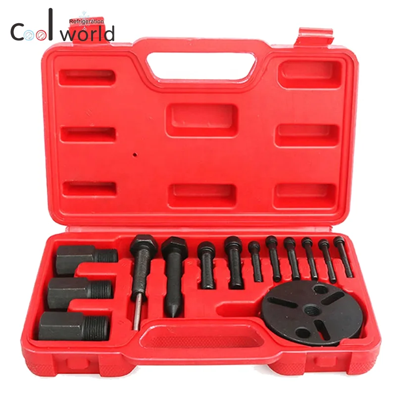 professional 14pcs A/C compressor clutch remover tool kit for automotive air conditioning system