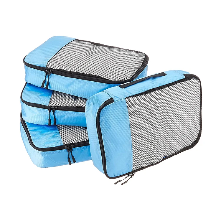 Wholesale blue Lightweight Foldable Packing Cubes travel organizers bag
