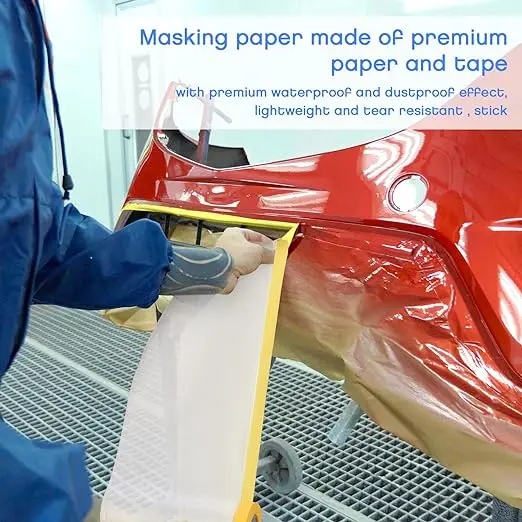 Furniture Protective Indoor Paint Tape Outdoor Use Painting Covering Masking Transparent Pre-taped Anti PE Shrink Film