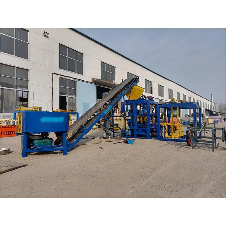Hot style QTJ4-26 auto hydraulic 3600*1700*2560 mm no fired needs interlocking hollow concrete brick making machine for sale