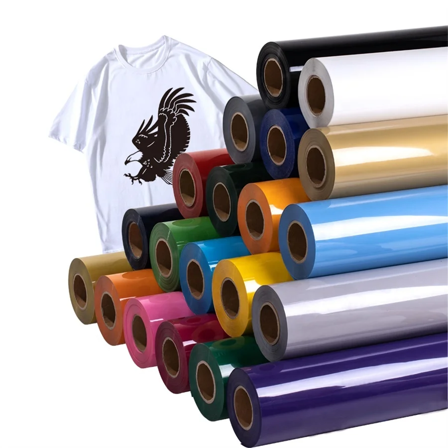 Renlitong easyweed pvc textile on plotter heat press PVC glossy heat transfer vinyl iron for shirts printing