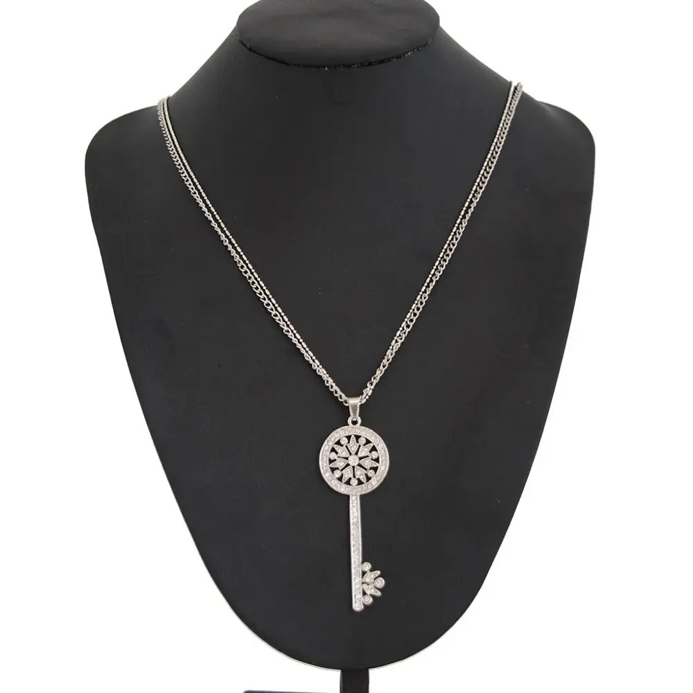 Wedding Necklace Supplies Micro Pave Zircon Key Pendant Necklaces Series For Women Girls Fashion Indian Necklace