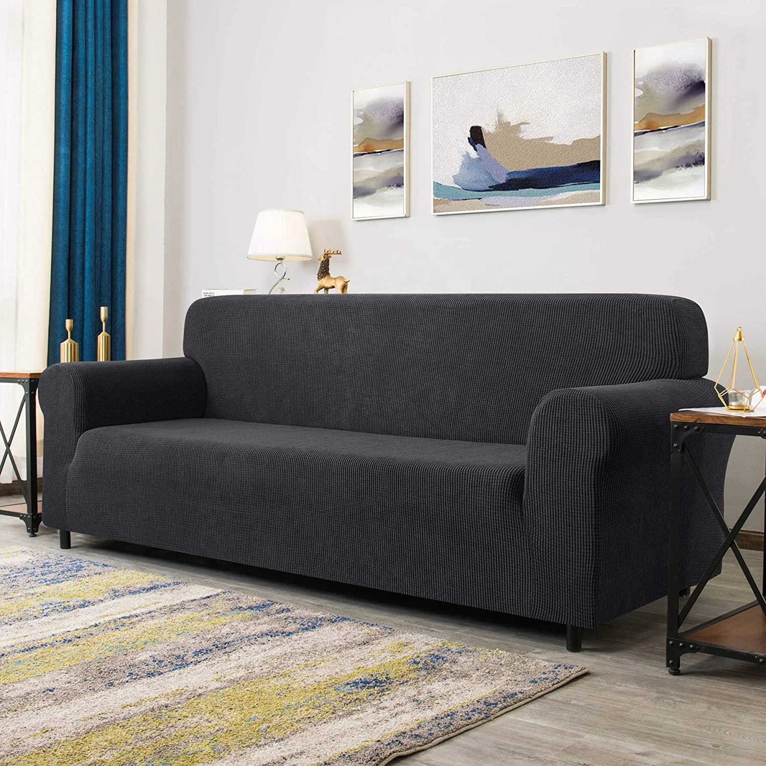 top seller design jacquard couch covers slipcover 1/2/3/4 seater plain waterproof sofa slipcover for dining room