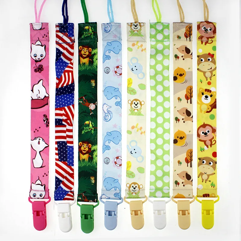 Baby Feeding Baby Accessories Polyester Pacifier Clips Chain Dummy Clip Cartoon Pacifier Holder Nipple Soother Chain Infant