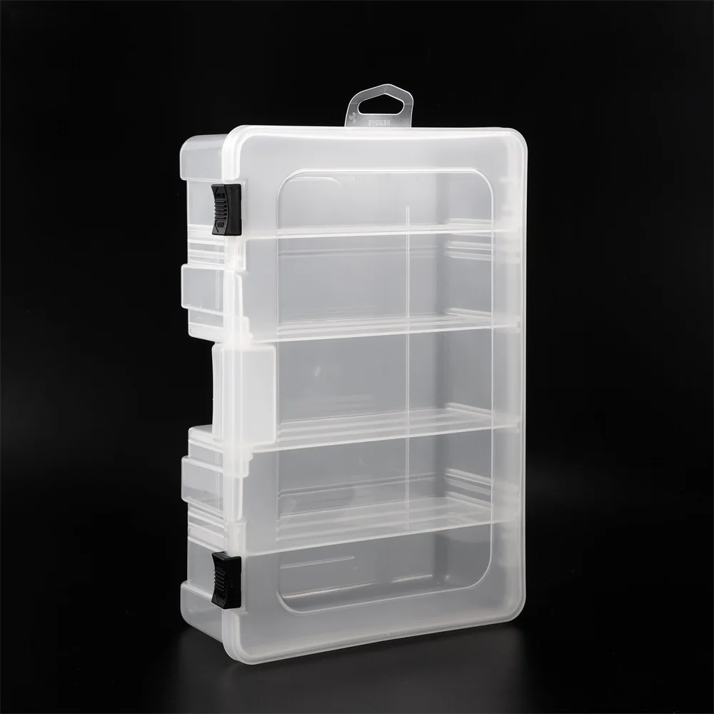 Wholesale plastic multi-compartment fishing tackle storage box portable transparent fishing tackle box