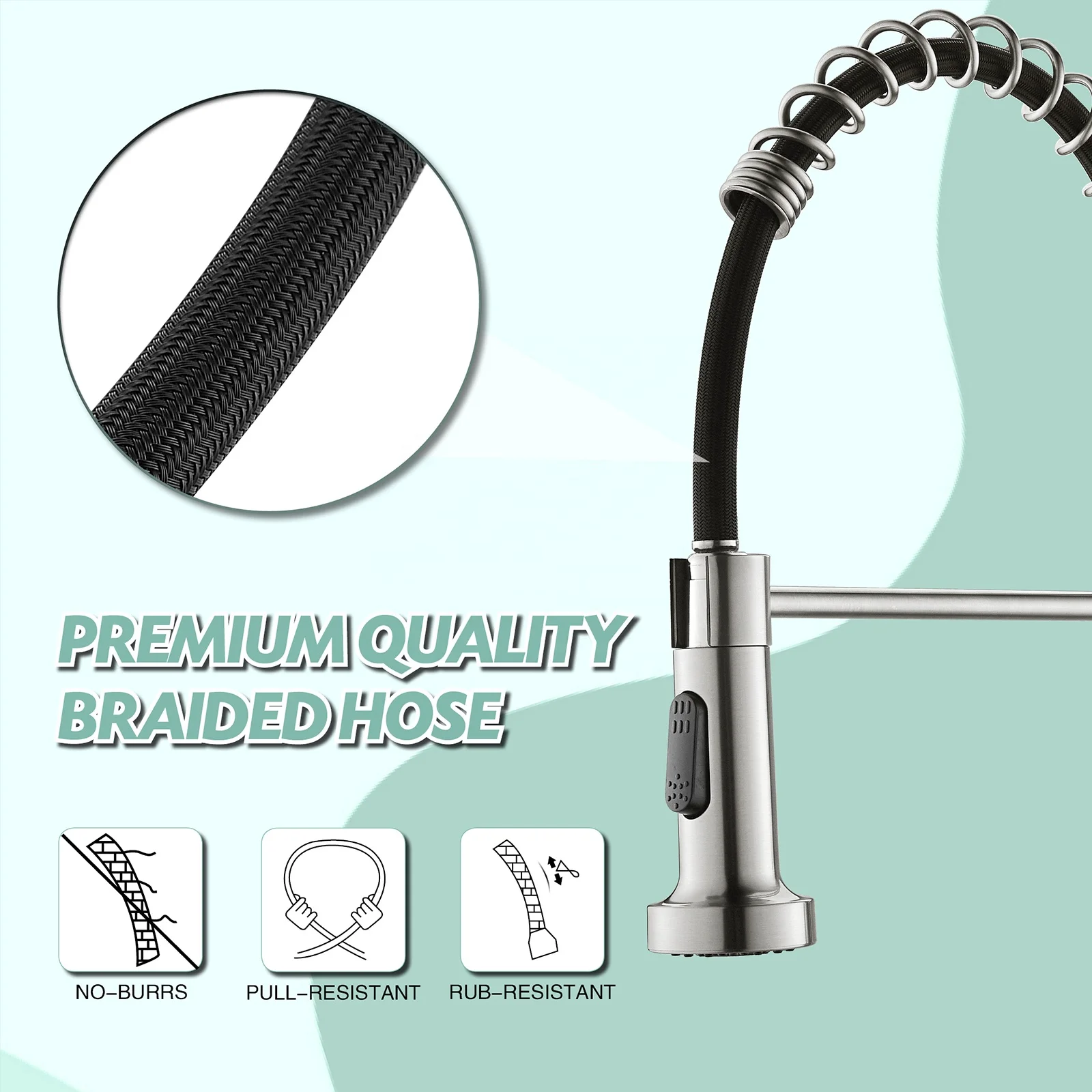 Hot sale pull down kitchen faucet stainless steel 304  hot and cold pull out kitchen faucet black kitchen sink faucet basin tap