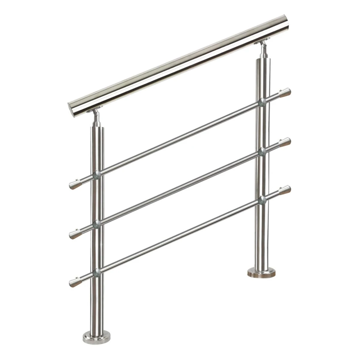 Indoor/Outdoor Stair Balcony 304 Stainless Steel Handrail Staircase Balustrade Post with Adjustable Angle for 8-12mm Pipe
