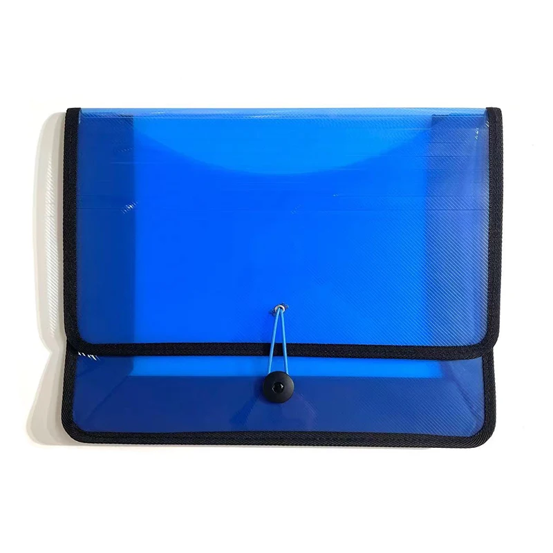 Letter Size Expanding pp File Folder Document Organizer with Elastic Cord Button Closure Clear Colored Poly Envelopes File