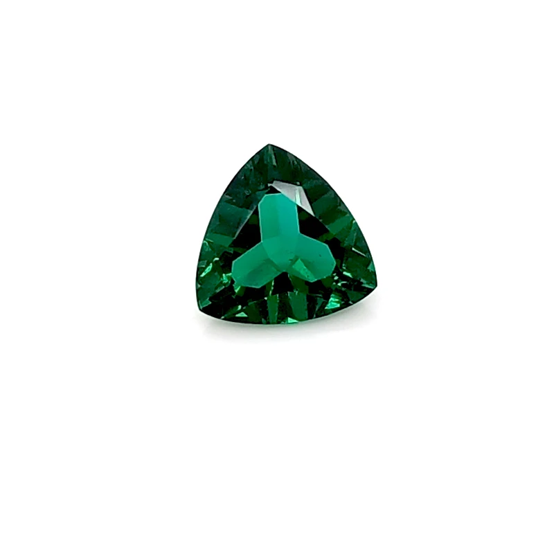 Lab Created Emerald Zambian Hydrothermal Emerald Trillion cut 8mm 1.45cts Wholesale loose gemstones