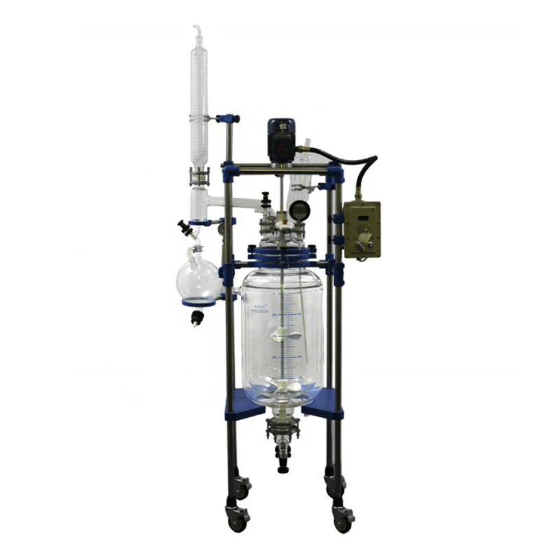 50 литр 150л пакетный стеклянный реактор с двойным стеклом перемешивания reactor-50l