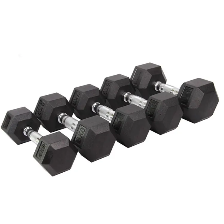 Gym Used Factory Supplied Cheap Hex Rubber Dumbbell Hot Sale Products