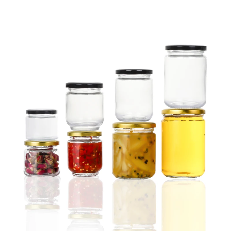 Custom 4oz 8oz 12oz 16oz 32oz Wide Mouth Food Storage Mason Jars With Metal Regular Lids