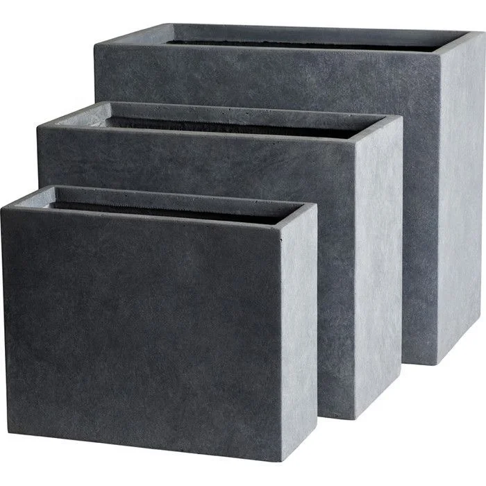 Большая прямоугольная коробка для плантатора уличные горшки из стекловолокна оптовая продажа глиняные классический картон посадки легкий вес